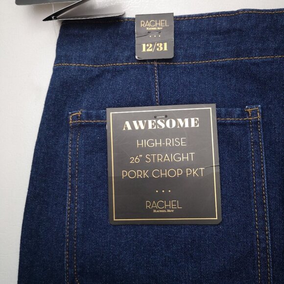 NWT Rachel Roy Awesome Ladies Size 12/31 Hight Rise Dark Wash 26" Straight Pants - Picture 11 of 16